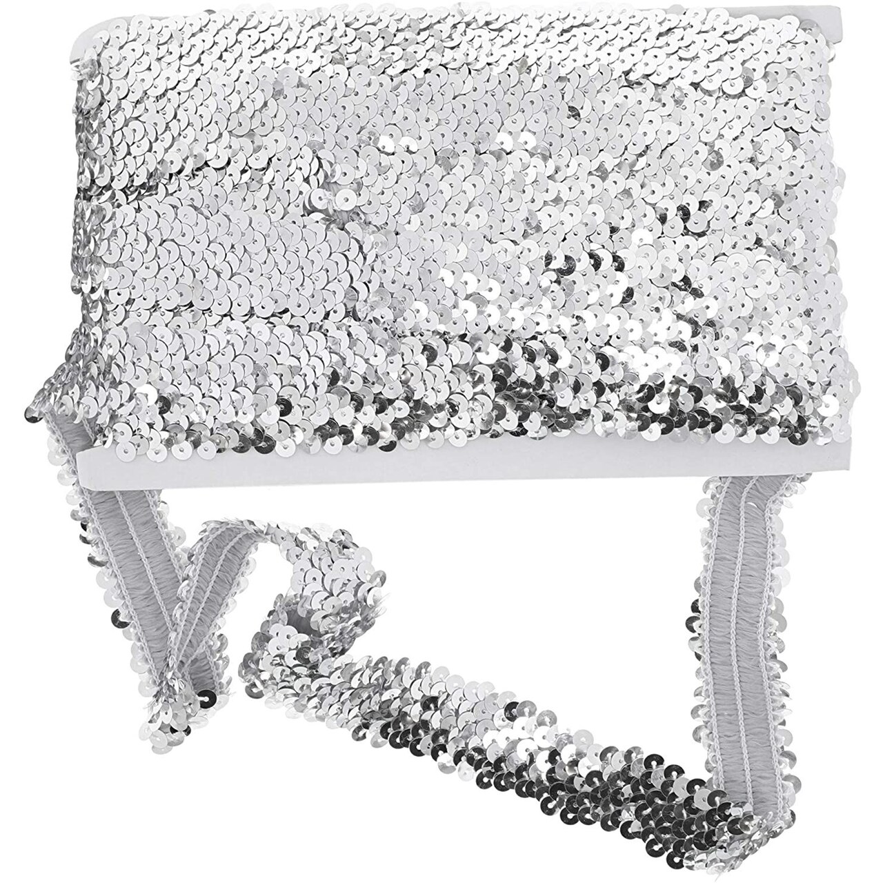 Sequin Trim, Sewing Accessories and Supplies (Silver, 10 Yards)